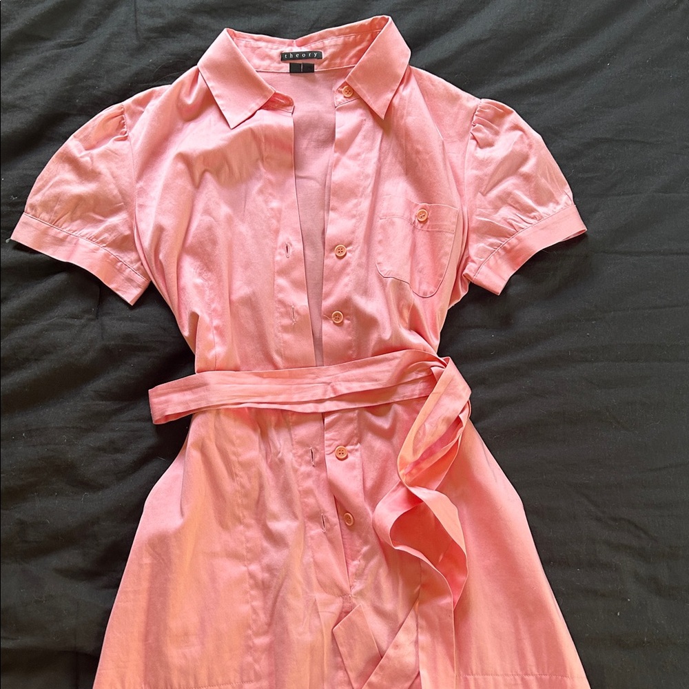 Theory Pink Collared Dress